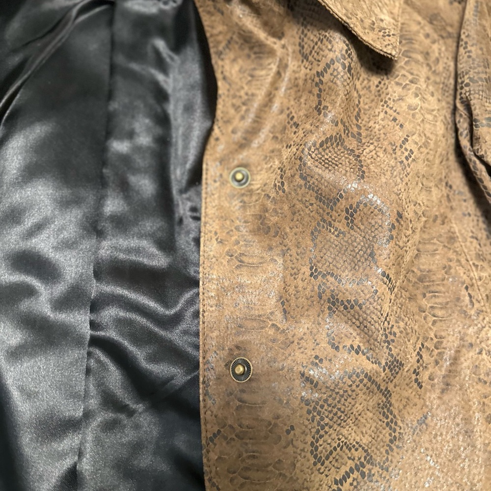 Live A Little Snakeskin Leather Jacket | Quiet Luxury Cropped Leather Western SM - Picture 8 of 8